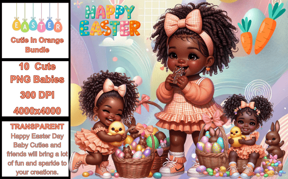 Download Cutie in Orange Easter PNG Bundle - Premium Resources