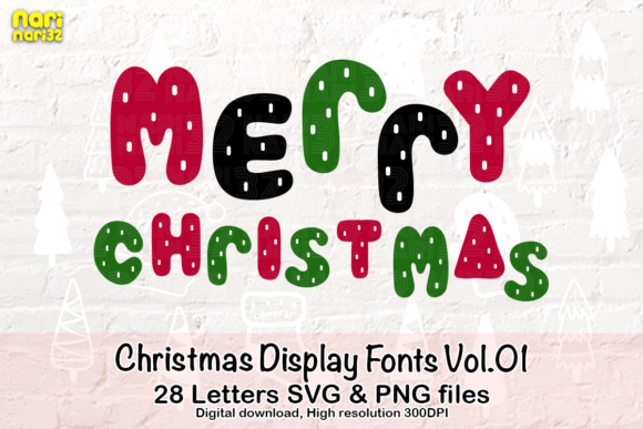Download Christmas Display Fonts Vol.01 - Christmas display Collection