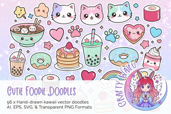 Download Cutie Foodie Doodles - Cutie Collection