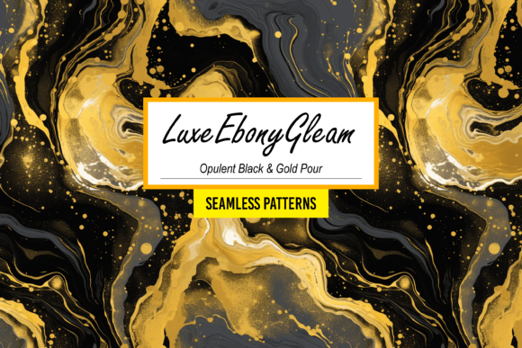 Download LuxeEbonyGleam: Opulent Black &amp; Gold Art - Luxe Collection