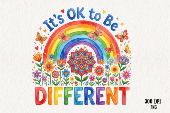 Download Inclusive Rainbow Floral Awareness PNG - Rainbow Collection