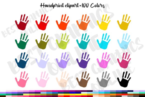 Download 100 Kids Hand Prints Planner Clipart Set - Premium Resources