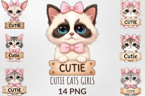 Download Cutie Cats Girls Sublimation Bundle - Premium Resources